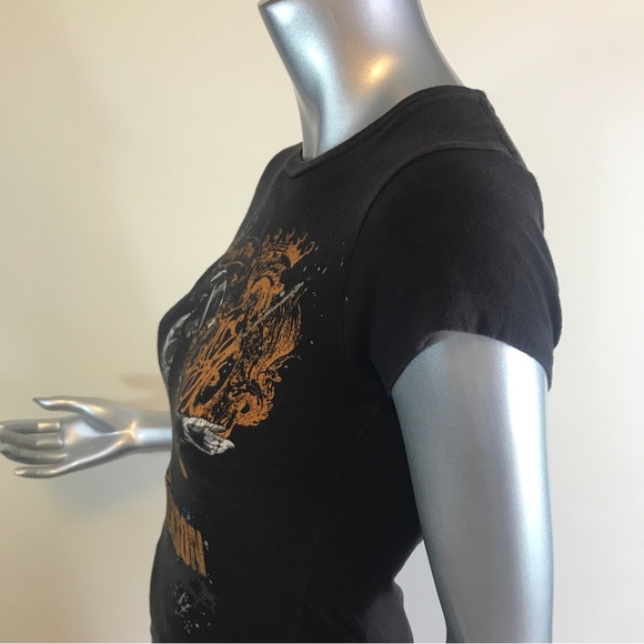 Women's Small-XS MICHAEL JACKSON Black Fitted T-Shirt “King of Pop”. - Picture 9 of 13